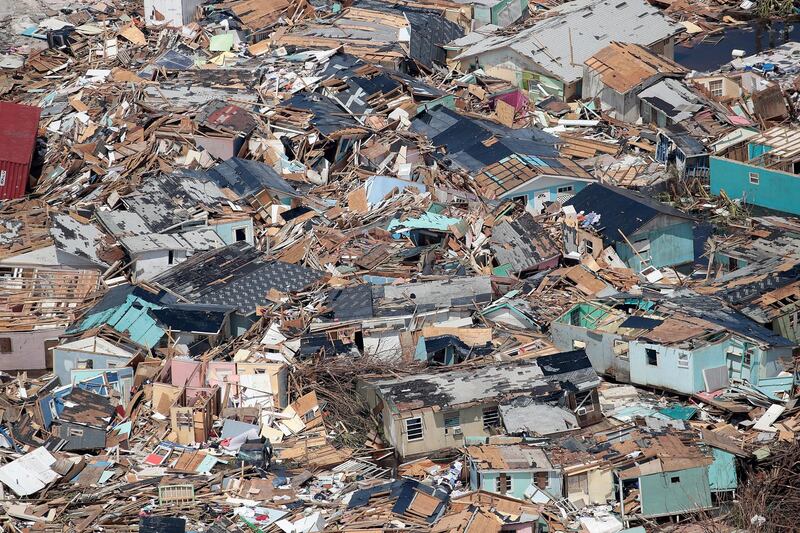 An aerial view of damage caused by Hurricane Dorian is seen in Marsh Harbour on Great Abaco Island  in Great Abaco, Bahamas.  Getty Images