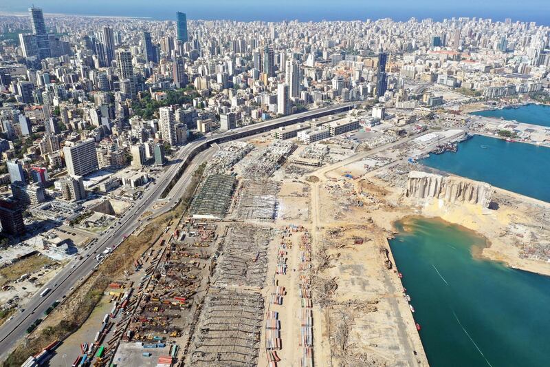 A general view shows the damage following Tuesday's blast in Beirut's port area, Lebanon. REUTERS