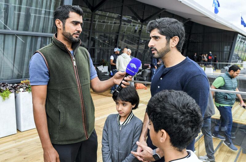 Sheihk Hamdan bin Mohammed speaks to media while attending Sheikh Mohammed Bin Rashid Al Maktoum UK Endurance Festival. Wam