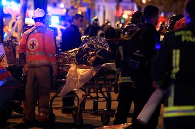 The aftermath of the shooting outside the Bataclan theatre in Paris in 2015. AP Photo