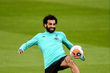LIVERPOOL, ENGLAND - MAY 24: (THE SUN OUT, THE SUN ON SUNDAY OUT) Mohamed Salah of Liverpool during a training session at Melwood Training Ground on May 24, 2020 in Liverpool, England. (Photo by Andrew Powell/Liverpool FC via Getty Images)