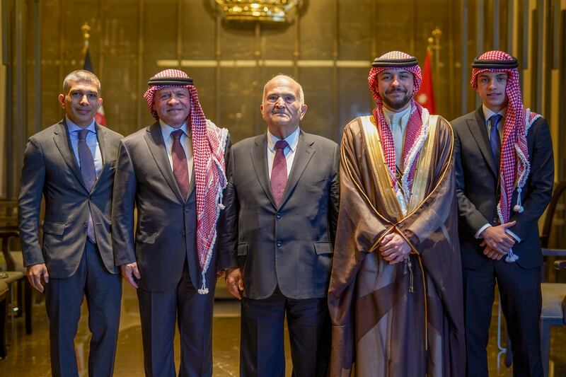 Prince Rashid bin Al Hassan, King Abdullah II, Prince Al Hassan bin Talal, Crown Prince Hussein and Prince Hashem bin Abdullah. RHCO
