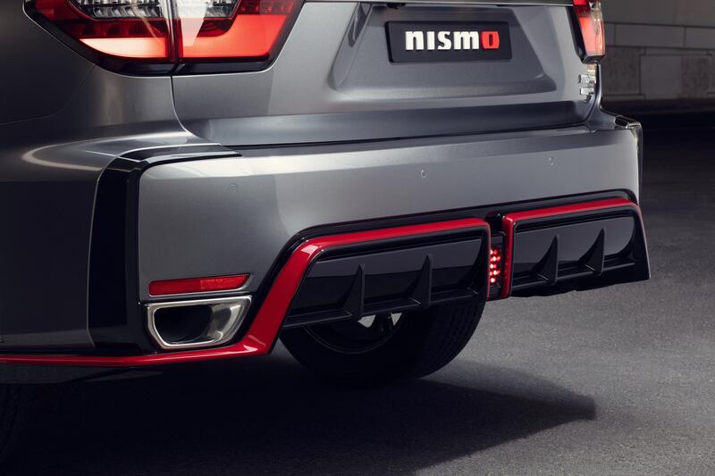 More Nismo red flecks, and that falcon wing-inspired bumper.