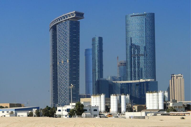 A YouGov survey published on Tuesday found that despite the new property law already being a few months old, some 32 per cent of brokers in Abu Dhabi still had no awareness of its existence. Pictured, Shams Abu Dhabi on Reem Island. Ravindranath K / The National