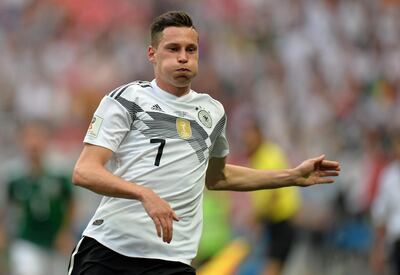 epa06816260 Julian Draxler of Germany reacts during the FIFA World Cup 2018 group F preliminary round soccer match between Germany and Mexico in Moscow, Russia, 17 June 2018.

(RESTRICTIONS APPLY: Editorial Use Only, not used in association with any commercial entity - Images must not be used in any form of alert service or push service of any kind including via mobile alert services, downloads to mobile devices or MMS messaging - Images must appear as still images and must not emulate match action video footage - No alteration is made to, and no text or image is superimposed over, any published image which: (a) intentionally obscures or removes a sponsor identification image; or (b) adds or overlays the commercial identification of any third party which is not officially associated with the FIFA World Cup)  EPA/PETER POWELL   EDITORIAL USE ONLY  EDITORIAL USE ONLY