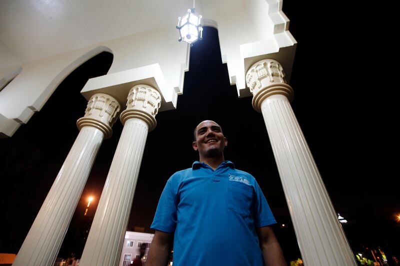 Dubai, United Arab Emirates- July,10, 2013:  Othman Hassan 26 years old from Egypt  attends his first early morning prayers on the first day of Ramadan in Dubai . ( Satish Kumar / The National ) For News