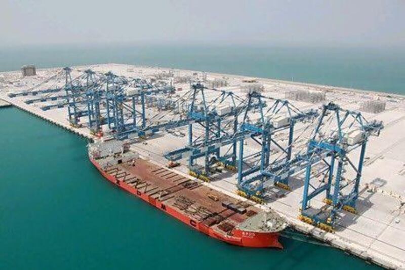 STS cranes at Khalifa Port. The cranes are among the largest of their kind, with a lifting height of 44 metres and a weight capacity of 110 tonnes.Courtesy: Khalifa Port