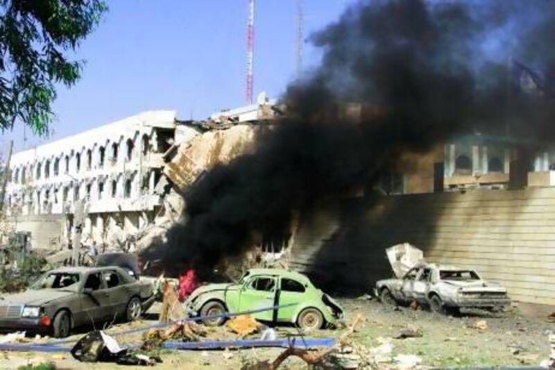 A car bomb rips through the United Nations headquarters in Baghdad on August 19, 2003, killing 22 staff, including top envoy Sergio Vieira De Mello.