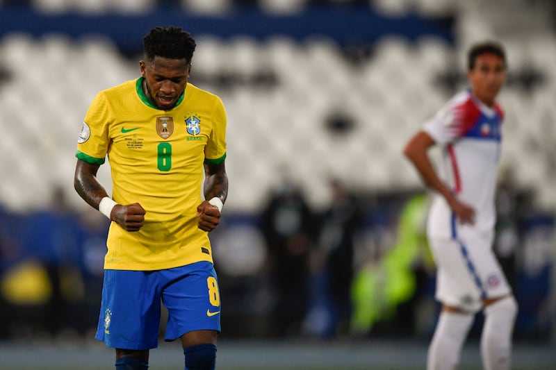 Brazil's Fred at the end of the match.