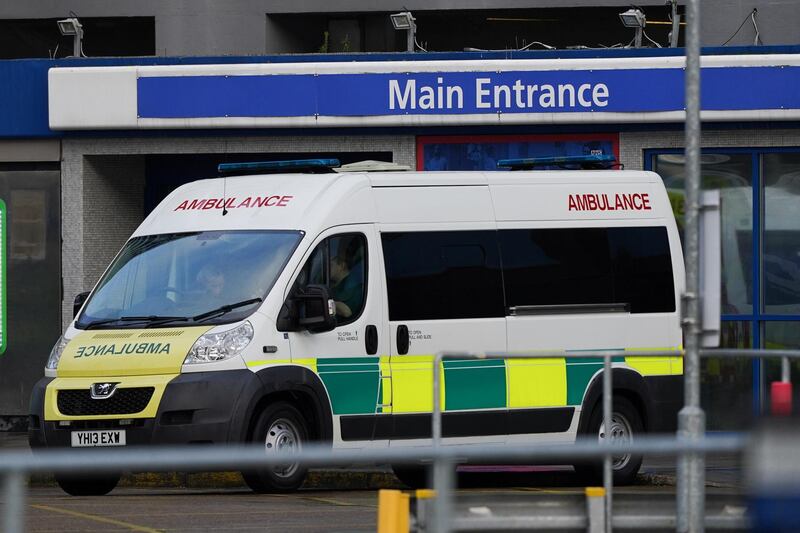 An ambulance is parked outside the main entrance of Hull Royal Infirmary. Getty Images