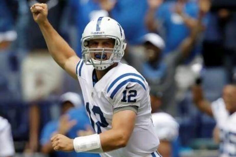 Peyton who? All Indianapolis rookie Andrew Luck did with his first professional pass was throw for a touchdown.