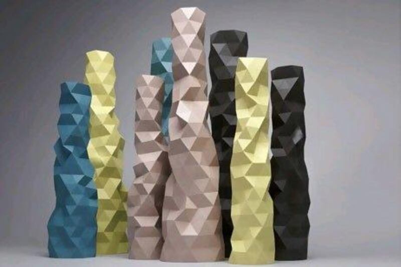 Phil Cuttance's Faceture vases are handmade from manipulatable moulds, meaning that no two castings are the same.