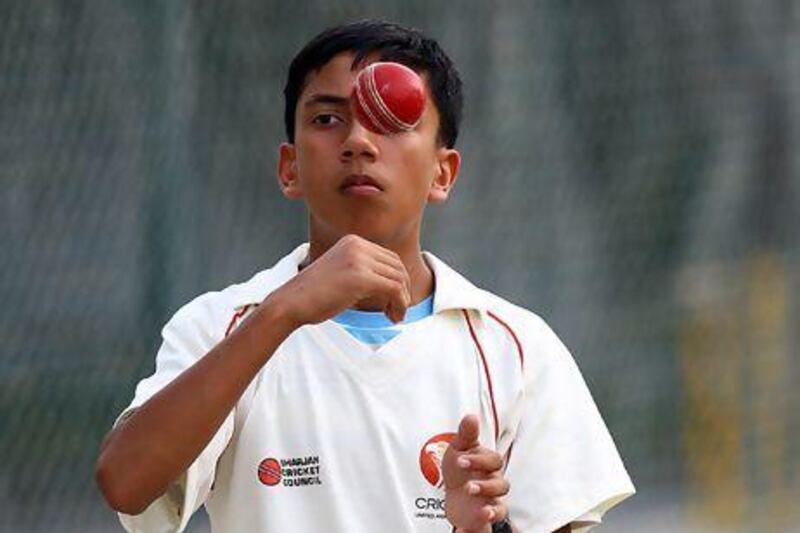 Teenage cricket star Mohammed Ali Mirza of Young Talents Academy, training in Dubai.