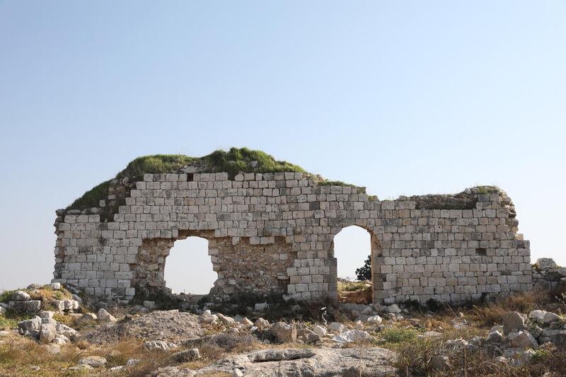 epa08924467 A view of Ruins of a Roman's post at the Roman historical site of Faraseen village, near the West Bank city of Jenin, 07 January 2021. Faraseen village is an archaeological site that contains a mound of rubble, foundations, pillars, and tiled and ocher land.  EPA-EFE/ALAA BADARNEH