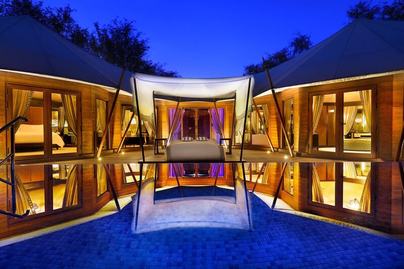A tented pool villa. Ritz-Carlton
