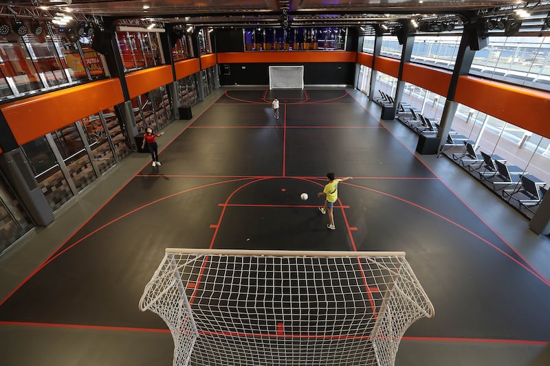 The children's club has a basketball and football indoor court