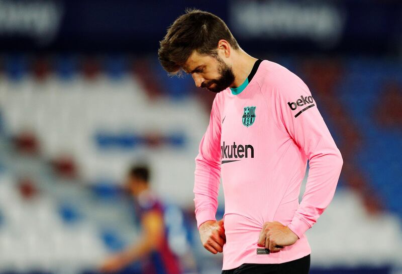 Gerard Pique, 6 - Initially steady as Barca attempted to go back to the top of the table with two games to play but then unable to marshal the defence and, in the words of manager Koeman: “the whole team defensively was not at the level which was required". EPA