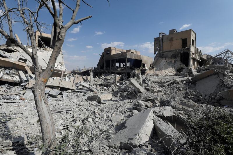 The destroyed Scientific Research Centre is seen in Damascus, Syria April 14, 2018. REUTERS/Omar Sanadiki