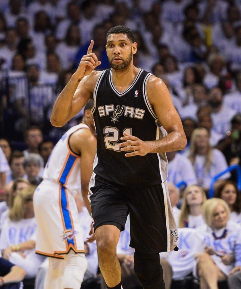 Tim Duncan and the San Antonio Spurs earned their second straight trip to the NBA Finals on Saturday night with a Game 6 win over Oklahoma City. Larry W Smith / EPA / May 31, 2014