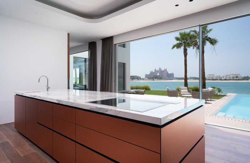 The kitchen even has sea views.