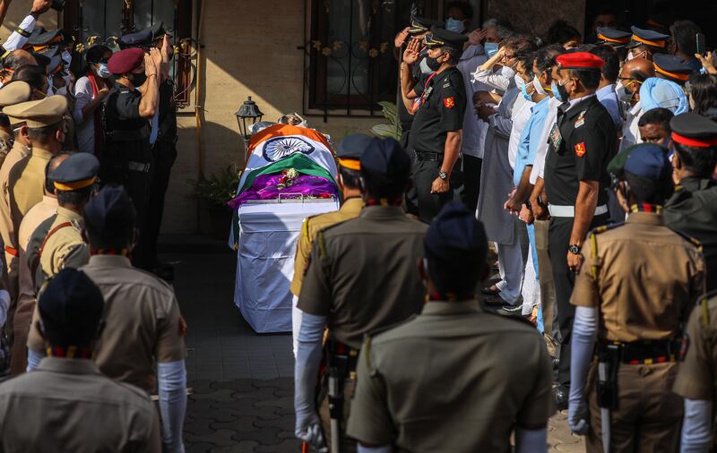 Lata Mangeshkar was given state honours for her last rites. EPA