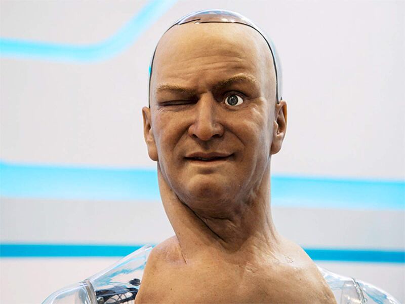 Han is super expressive. Unveiled to the public in 2015, he can also read emotions like Sophia. Photo: Hanson Robotics