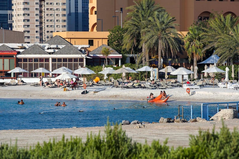 Abu Dhabi, United Arab Emirates, June 29, 2020.   Hotel beaches are now open to guests at the Ramada Abu Dhabi Corniche as Covid-19 restrictions ease.
Victor Besa  / The National
Section:  NA / Standalone
Reporter:  none