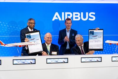 Air India confirms orders for Airbus jets with the signing of a purchase agreement at the Paris Air Show. Photo: Air India