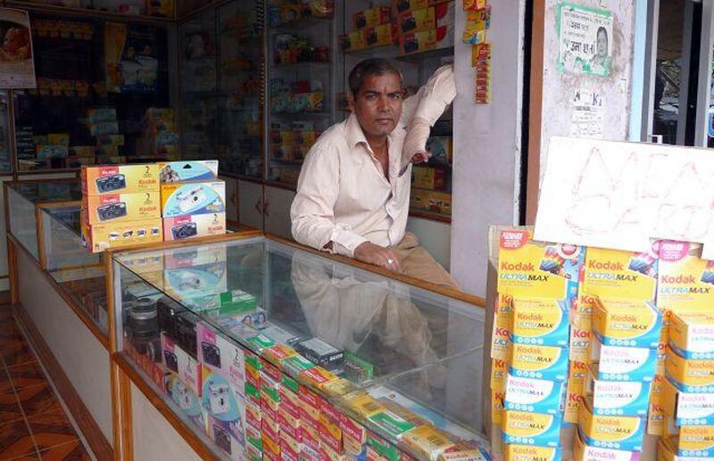 PL Kothari said sales of photographic film in his shop in the town of Rishikesh, India, have remained steady despite a deep decline worldwide.