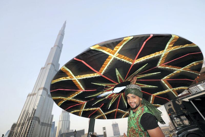 Dubai, United Arab Emirates - October 20, 2019: Seha performs at the One year to go celebrations. Sunday the 20th of October 2019. Burj Park, Dubai. Chris Whiteoak / The National