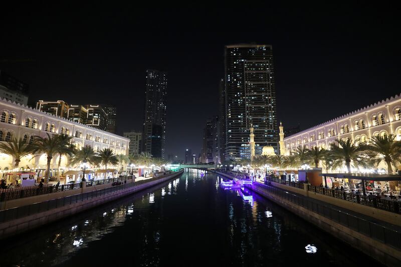 Al Qasba neighbourhood in Sharjah is known for its quaint walkways and canal