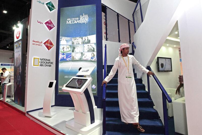 The Abu Dhabi Media booth at The Big Entertainment Show. Jeffrey E Biteng / The National