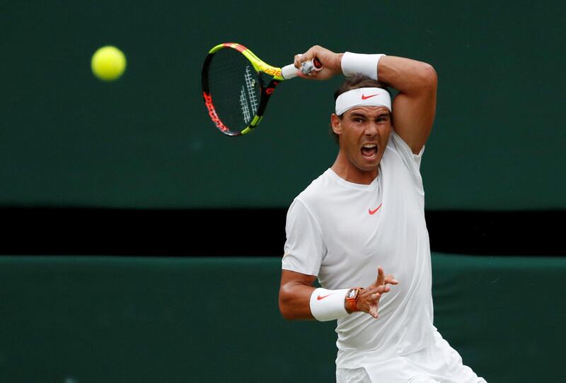 FILE PHOTO: Tennis - Wimbledon - All England Lawn Tennis and Croquet Club, London, Britain - July 14, 2018  Spain's Rafael Nadal in action during his semi final match against Serbia's Novak Djokovic   REUTERS/Andrew Boyers/File Photo