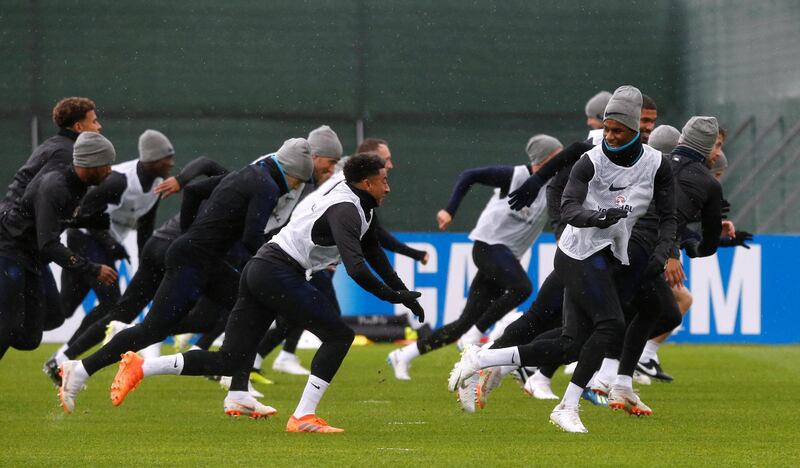 England's Marcus Rashford and Jesse Lingard during training. Reuters