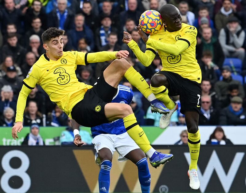 Kai Havertz – 7: Attempted bicycle kick just before break only succeeded in taking out the on-rushing Kante looking for his second goal. Brilliant turn and surging run towards box ended by Evans foul. Never really looked like he would score in the game, though, which will have frustrated the German. AFP