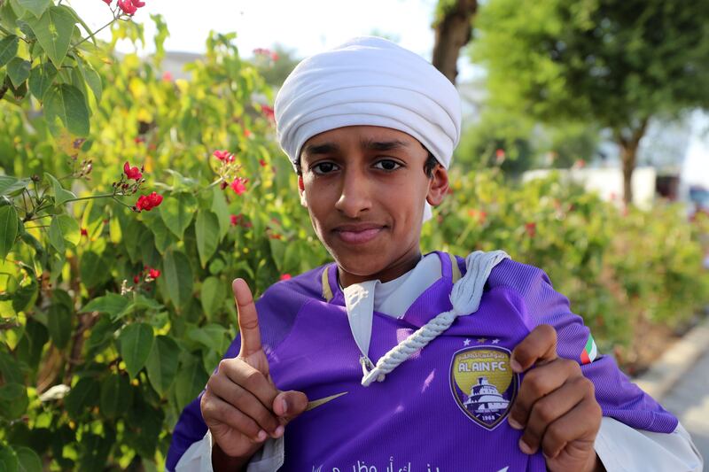 A child in an Al Ain shirt before the game, which was watched by fans across the country.