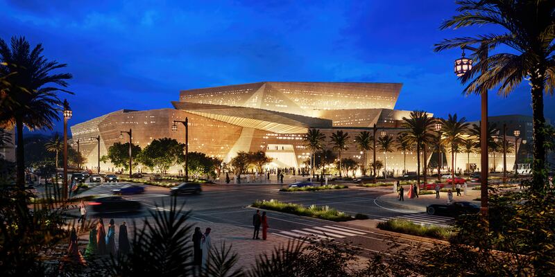 A rendering of the planned Royal Diriyah Opera House. Photo: Diriyah Company