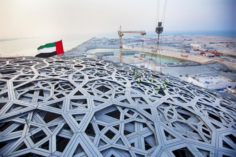 Authorities are now aiming for a late 2016 opening for the Louvre Abu Dhabi on Saadiyat Island. Christopher Pike / The National