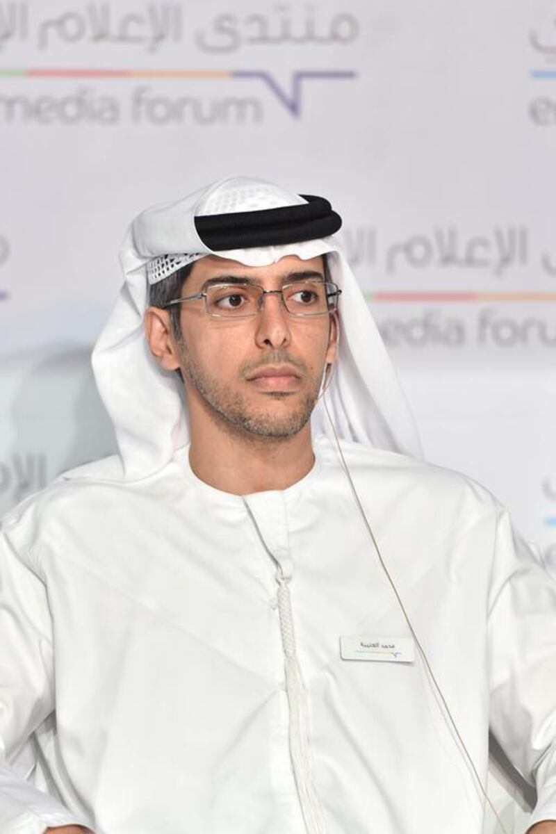 The National’s editor-in chief, Mohammed Al Otaiba, during the opening session of the forum. “The reader’s expectancy is based on values, transparency and facts. Today’s reader is sophisticated,” he told the forum.