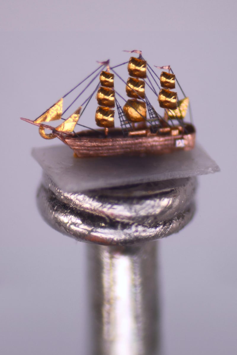 Golden Galleon by Willard Wigan. Courtesy Willard Wigan. NOTE: For Melanie Smith's story