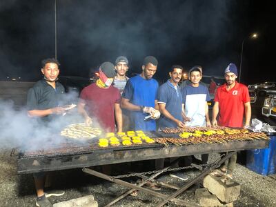 Shidhani in his barbecue stall. Photo: Saleh Al-Shaibany