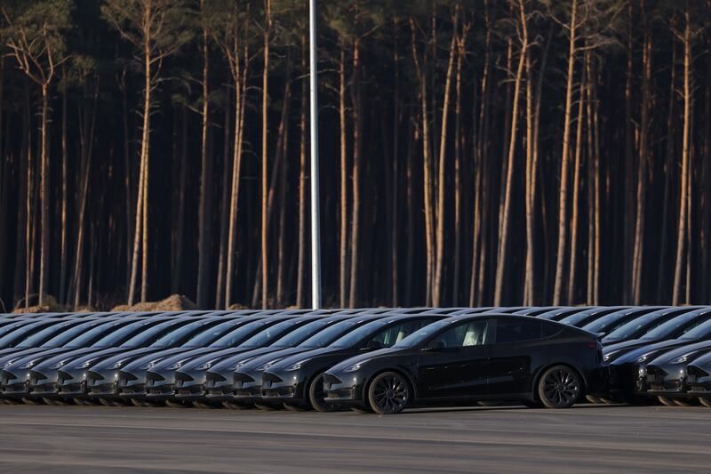 Tesla was handing over the first Model Y cars made at its €5 billion Gruenheide plant to clients on March 22, the company said. Getty Images