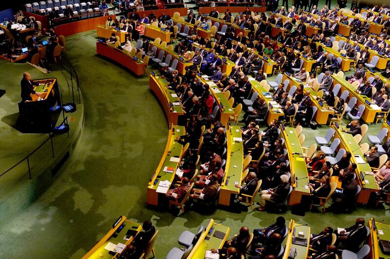 Iraqi Prime Minister Mustafa Al Kadhimi attends the opening of the UN General Assembly in New York.  Photo: Iraqi Prime Minister's Media Office