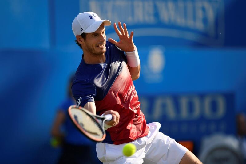 FILE PHOTO: Britain Tennis - Aegon Championships - Queen’s Club, London - June 20, 2017 Great Britain's Andy Murray in action during his first round match against Australia's Jordan Thompson Action Images via Reuters / Tony O'Brien Livepic/File Photo