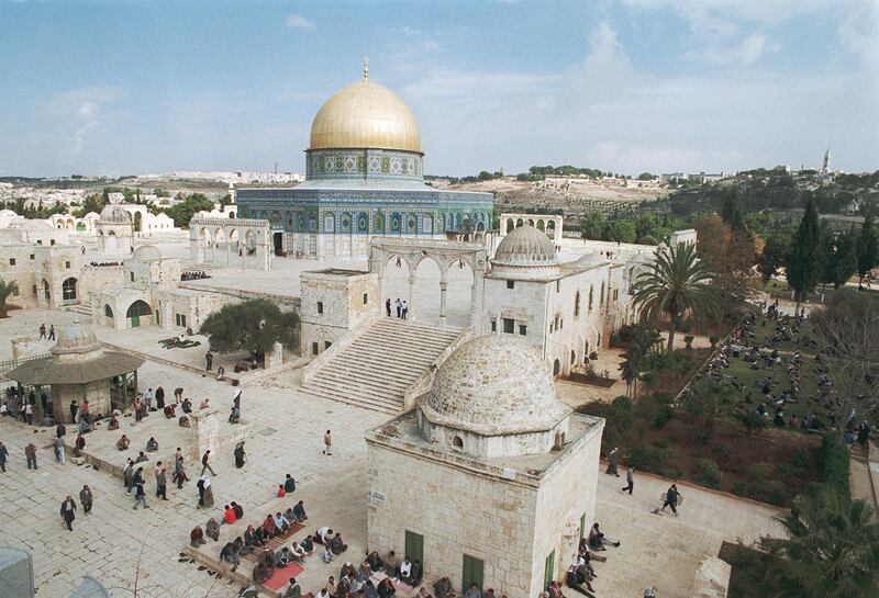 The Dome of the Rock at Al Aqsa mosque compound in 1987. AFP