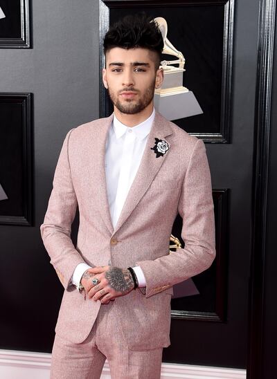 NEW YORK, NY - JANUARY 28: Recording artist Zayn Malik attends the 60th Annual GRAMMY Awards at Madison Square Garden on January 28, 2018 in New York City.   Jamie McCarthy/Getty Images/AFP