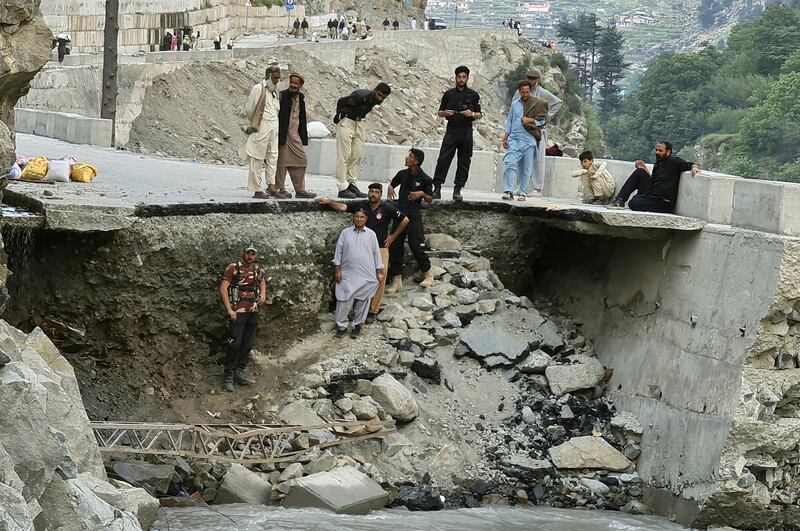 Roads across the country have been damaged by floodwaters, including a vital route in Kalam Valley, Khyber Pakhtunkhwa. AP