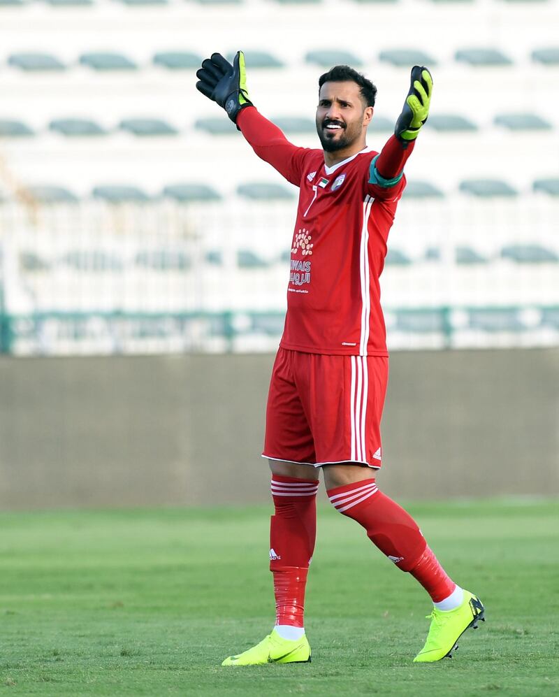 Khalid Al Senani, Al Dhafra goalkeeper. Courtesy Arabian Gulf League