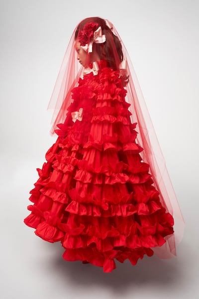 Giambattista Valli gown covered in ruffles for spring 2021 haute couture. Courtesy Giambattista Valli