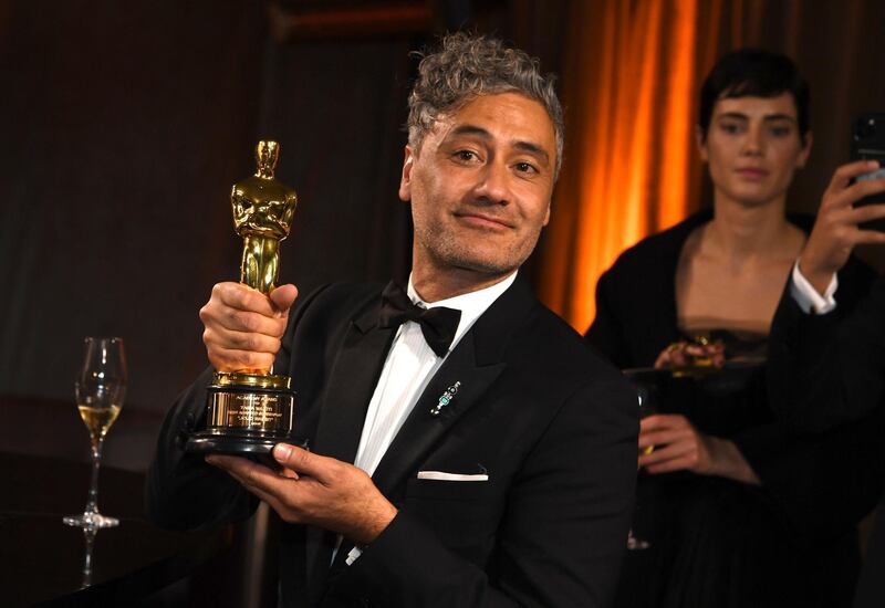 Taika Waititi, winner of the award for best adapted screenplay for "Jojo Rabbit," attends the Governors Ball after the Oscars on Sunday, February 9, 2020, at the Dolby Theatre in Los Angeles. AP